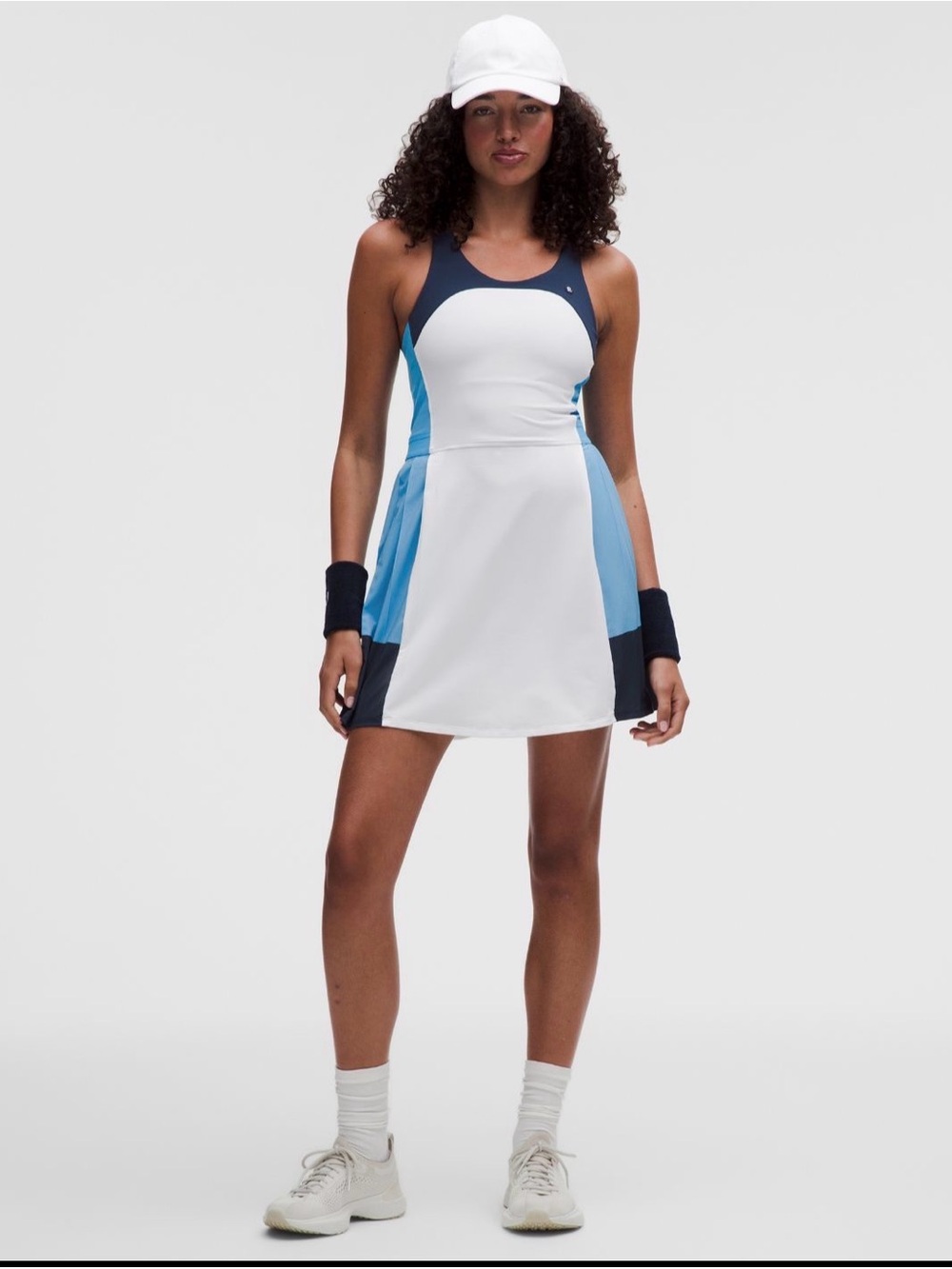Lululemon Court Champ Race Tennis Dress NWT Size S White Blue $148